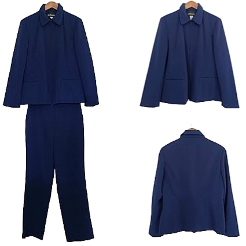 Sag Harbor Navy Blue Womens Pant Suit Set
